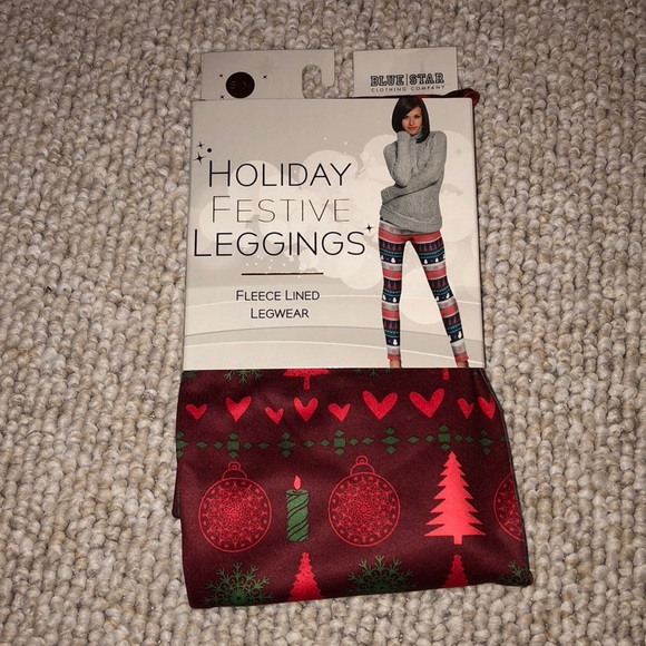 Gray, Black, Holiday fleece lined leggings! - Picture 5 of 5